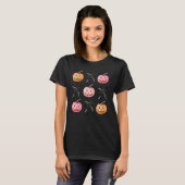 Coquette Bow Pumpkin Jack O Lantern Spooky Season T-shirt (Voorkant volledig)