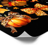 Coquette Bow Pumpkin Season Thanksgiving Autumn Fa Poster (Hoek)