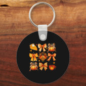 Coquette Bow Pumpkin Season Thanksgiving Autumn Fa Sleutelhanger (Voorkant)