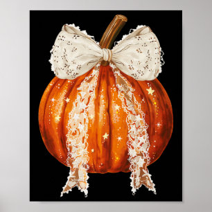 Coquette Bow Pumpkin Seizoen Herfst Herfst Y'all T Poster
