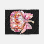 Coquette Bow Pumpkin Seizoen Thanksgiving Herfst F Fleece Deken (Voorkant (Horizontaal))