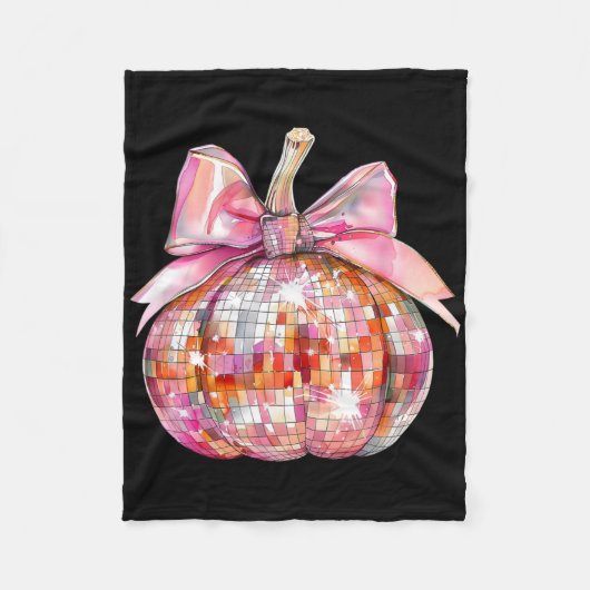 Coquette Bow Pumpkin Seizoen Thanksgiving Herfst F Fleece Deken (Voorkant)
