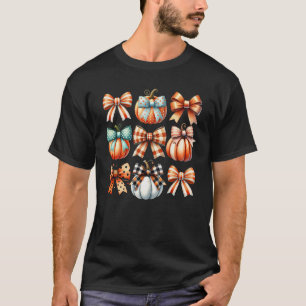 Coquette Bow Pumpkin Seizoen Thanksgiving Herfst F T-shirt