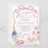 Coquette Bow Pyjama en Processo Bruiloftsfeest Kaart (Voorkant)