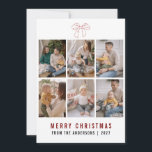 Coquette Bow Red Merry Christmas 6 Photo Collage Feestdagenkaart<br><div class="desc">Embrace the trendy coquette aesthetic with this darling 6-photo grid featuring a charming hand-drawn red bow. A minimalist yet festive choice for modern families looking to share their year's highlights in style.</div>