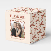 Coquette Bow Retro bruiloft Bedankdoosjes (Voorkant Zijde)