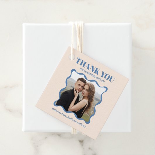 Coquette Bow Retro bruiloft Bedankjes Labels (In situ)