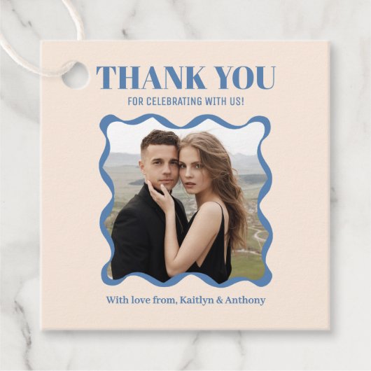 Coquette Bow Retro bruiloft Bedankjes Labels (Voorkant)