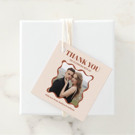 Coquette Bow Retro bruiloft Bedankjes Labels (In situ)