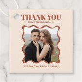 Coquette Bow Retro bruiloft Bedankjes Labels (Voorkant)