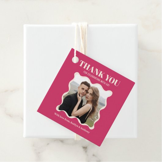 Coquette Bow Retro bruiloft Bedankjes Labels (In situ)