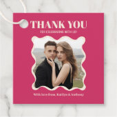 Coquette Bow Retro bruiloft Bedankjes Labels (Voorkant)