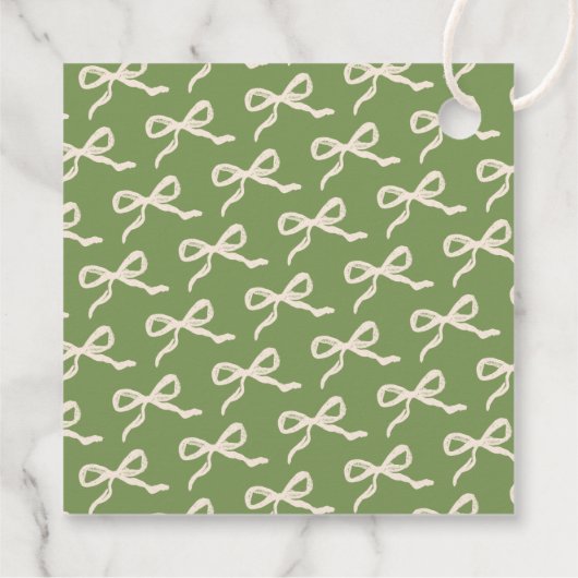 Coquette Bow Retro bruiloft Bedankjes Labels (Achterkant)