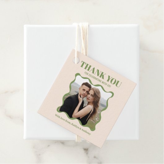 Coquette Bow Retro bruiloft Bedankjes Labels (In situ)