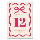 Coquette Bow Retro bruiloft Kaart (Achterkant)