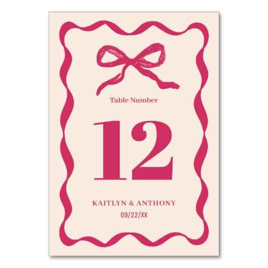 Coquette Bow Retro bruiloft Kaart (Voorkant)