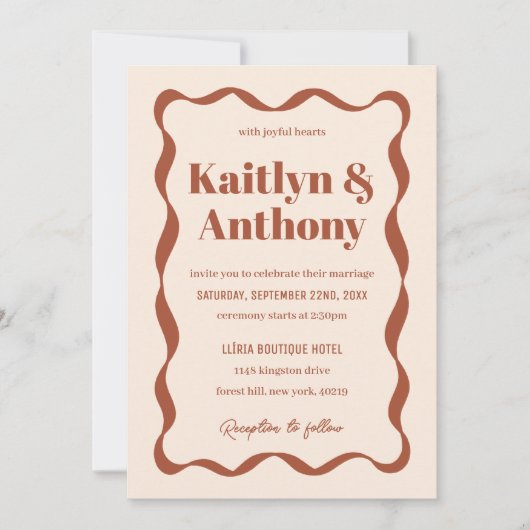 Coquette Bow Retro bruiloft Kaart (Voorkant)