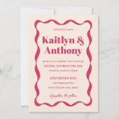 Coquette Bow Retro bruiloft Kaart (Voorkant)