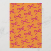 Coquette Bow Retro bruiloft Menu (Achterkant)