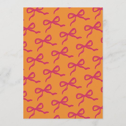 Coquette Bow Retro bruiloft Menu (Achterkant)