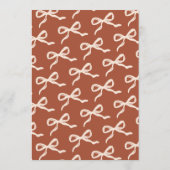 Coquette Bow Retro bruiloft Menu (Achterkant)