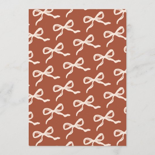 Coquette Bow Retro bruiloft Menu (Achterkant)