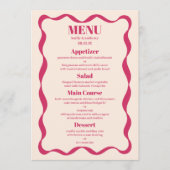 Coquette Bow Retro bruiloft Menu (Voorkant)