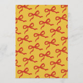 Coquette Bow Retro bruiloft Menu (Achterkant)