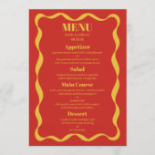 Coquette Bow Retro bruiloft Menu (Voorkant)