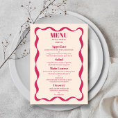 Coquette Bow Retro bruiloft Menu