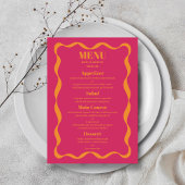 Coquette Bow Retro bruiloft Menu