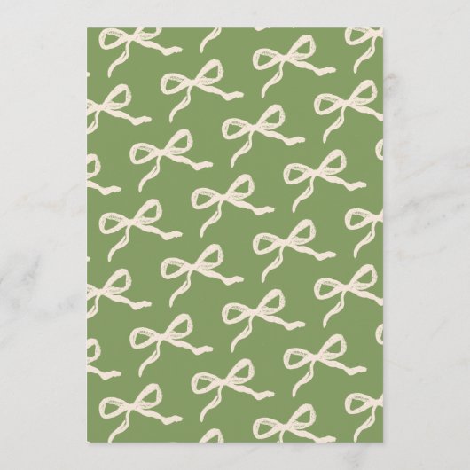 Coquette Bow Retro bruiloft Menu (Achterkant)