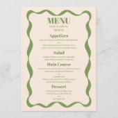 Coquette Bow Retro bruiloft Menu (Voorkant)