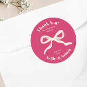 Coquette Bow Retro bruiloft Ronde Sticker