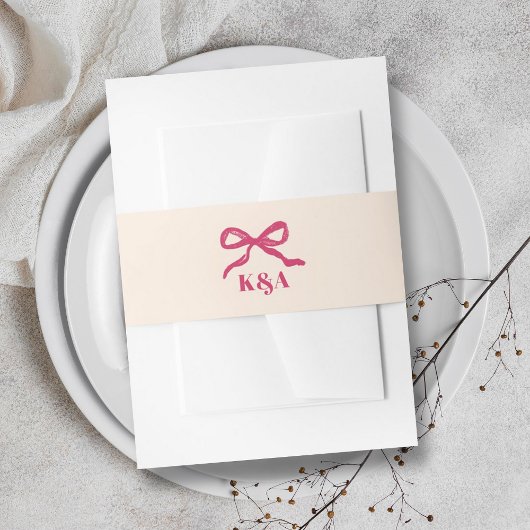 Coquette Bow Retro bruiloft Uitnodigingen Wikkel