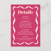 Coquette Bow Retro Trouwdetail Informatiekaartje (Voorkant)