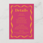Coquette Bow Retro Trouwdetail Informatiekaartje (Voorkant)