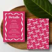 Coquette Bow Retro Trouwdetail Informatiekaartje