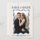 Coquette Bow Retro Trouwfoto Save The Date (Voorkant)