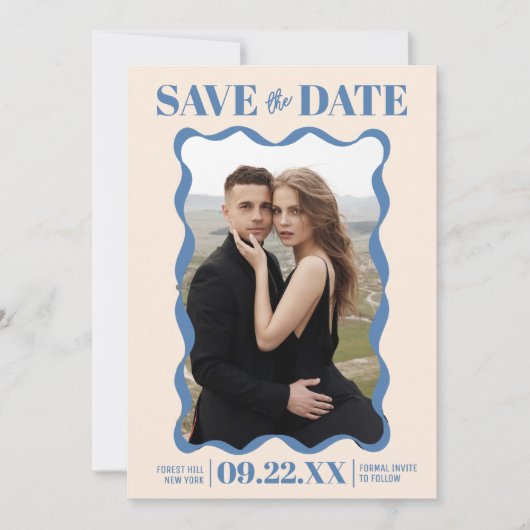 Coquette Bow Retro Trouwfoto Save The Date (Voorkant)