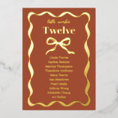 Coquette Bow Retro Trouwstoel Grafiek Folie Kaart (Voorkant)