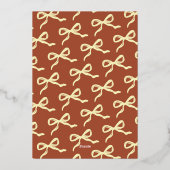 Coquette Bow Retro Trouwstoel Grafiek Folie Kaart (Achterkant)