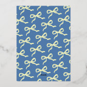 Coquette Bow Retro Trouwstoel Grafiek Folie Kaart (Achterkant)