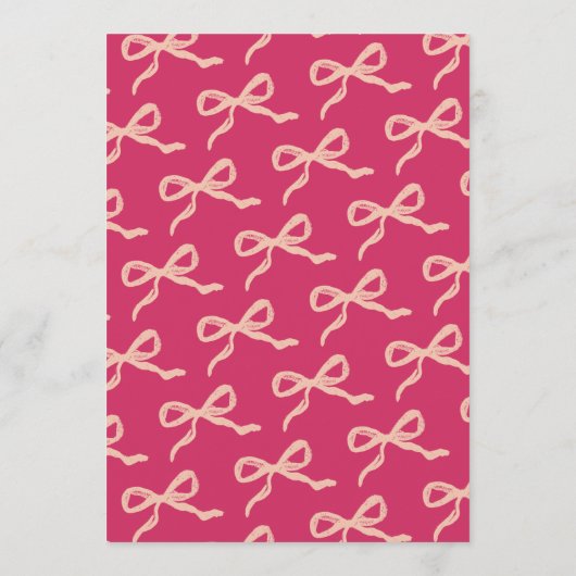 Coquette Bow Retro Wedding Zitting Grafiek Kaarten (Achterkant)