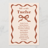 Coquette Bow Retro Wedding Zitting Grafiek Kaarten (Voorkant)