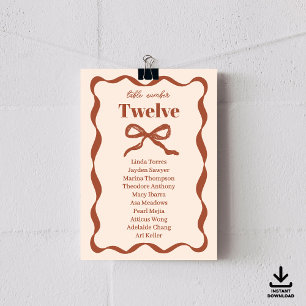 Coquette Bow Retro Wedding Zitting Grafiek Kaarten