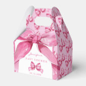 Coquette Bow | Roze Baby Meisje Douche Bedankdoosjes (Achterkant)
