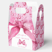 Coquette Bow | Roze Baby Meisje Douche Bedankdoosjes (Geopend)
