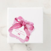Coquette Bow | Roze Baby Meisje Douche Favor Bedankjes Labels (In situ)