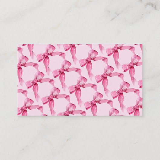 Coquette Bow | Roze Baby Meisje Douche Luier Raffl Informatiekaartje (Achterkant)